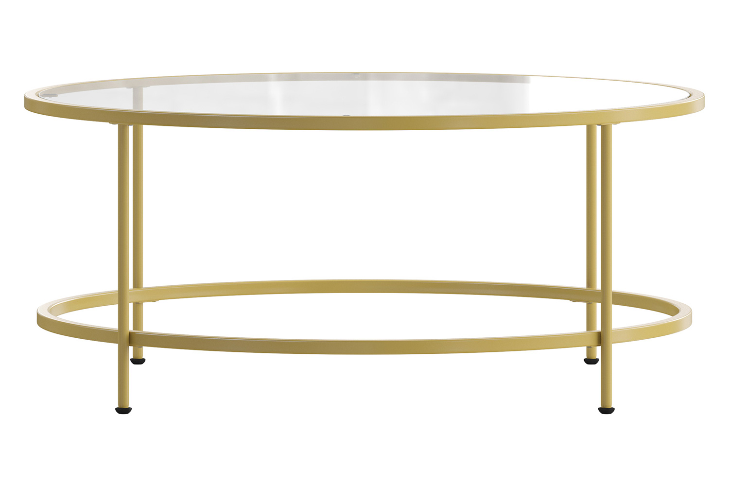 BLNK Astoria Collection Round Modern Clear Glass Coffee Table