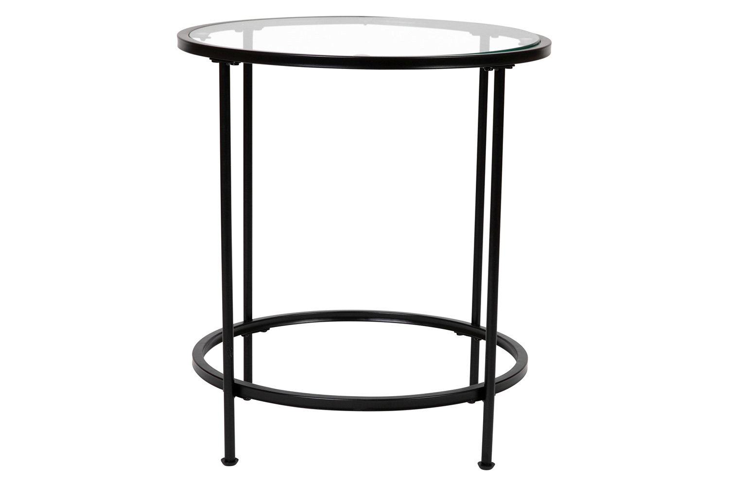 BLNK Astoria Collection Round Modern Clear Glass End Table