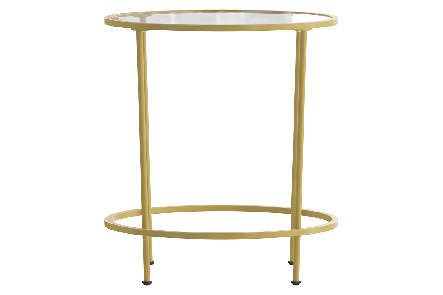 BLNK Astoria Collection Round Modern Clear Glass End Table - Gold