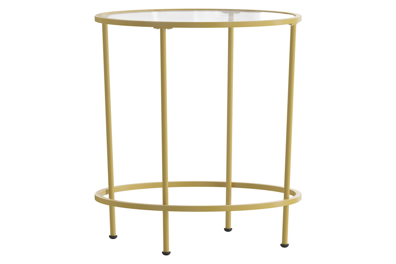 BLNK Astoria Collection Round Modern Clear Glass End Table - Gold