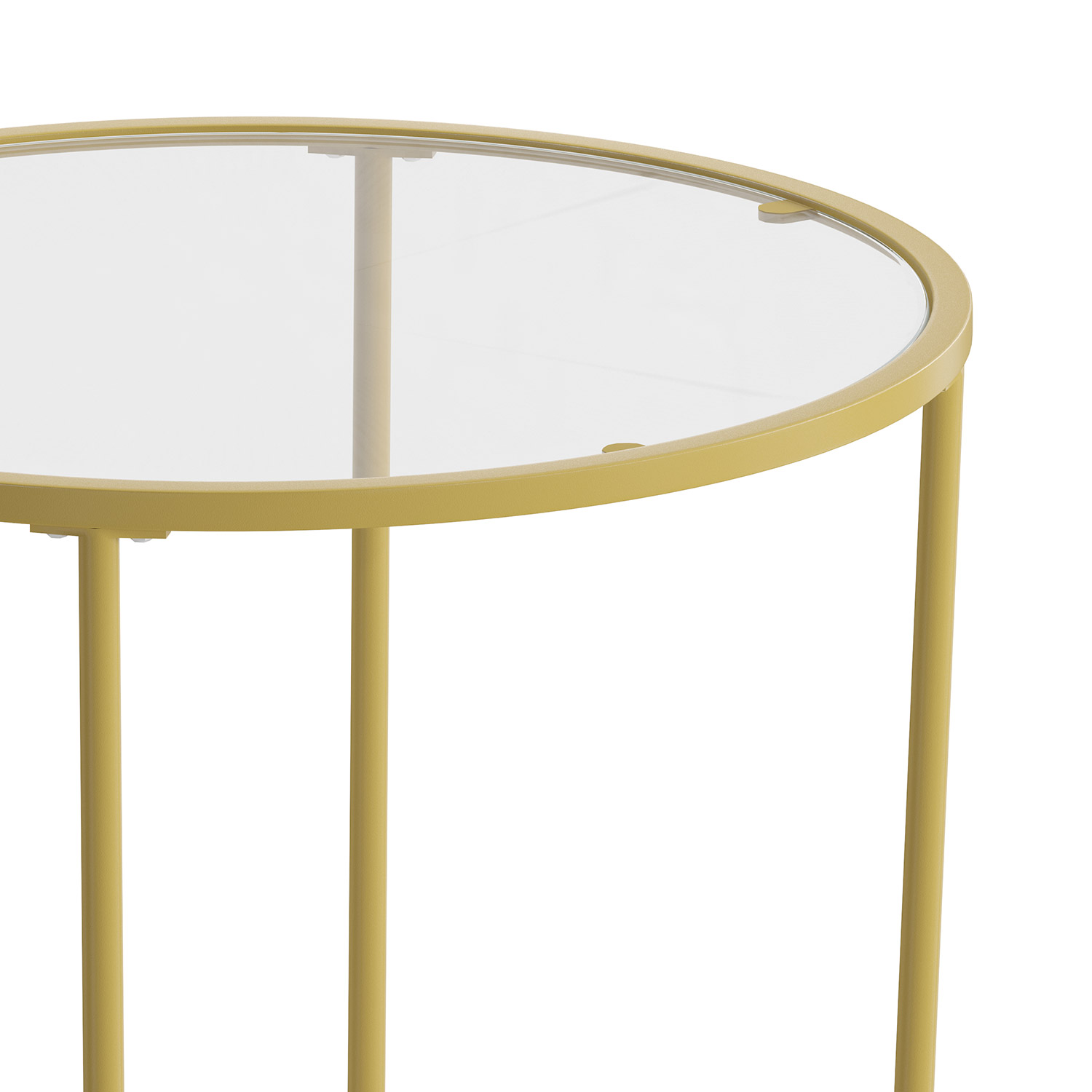 BLNK Astoria Collection Round Modern Clear Glass End Table - Gold