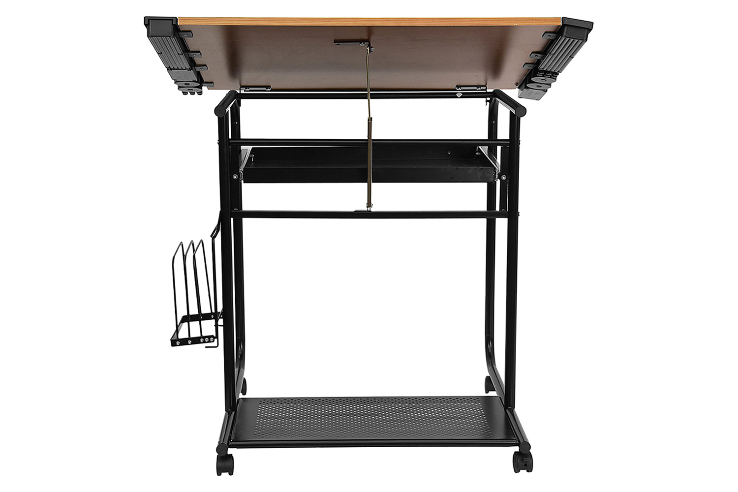 BLNK - Swanson Adjustable Drawing and Drafting Table with Black Frame and Dual Wheel Casters