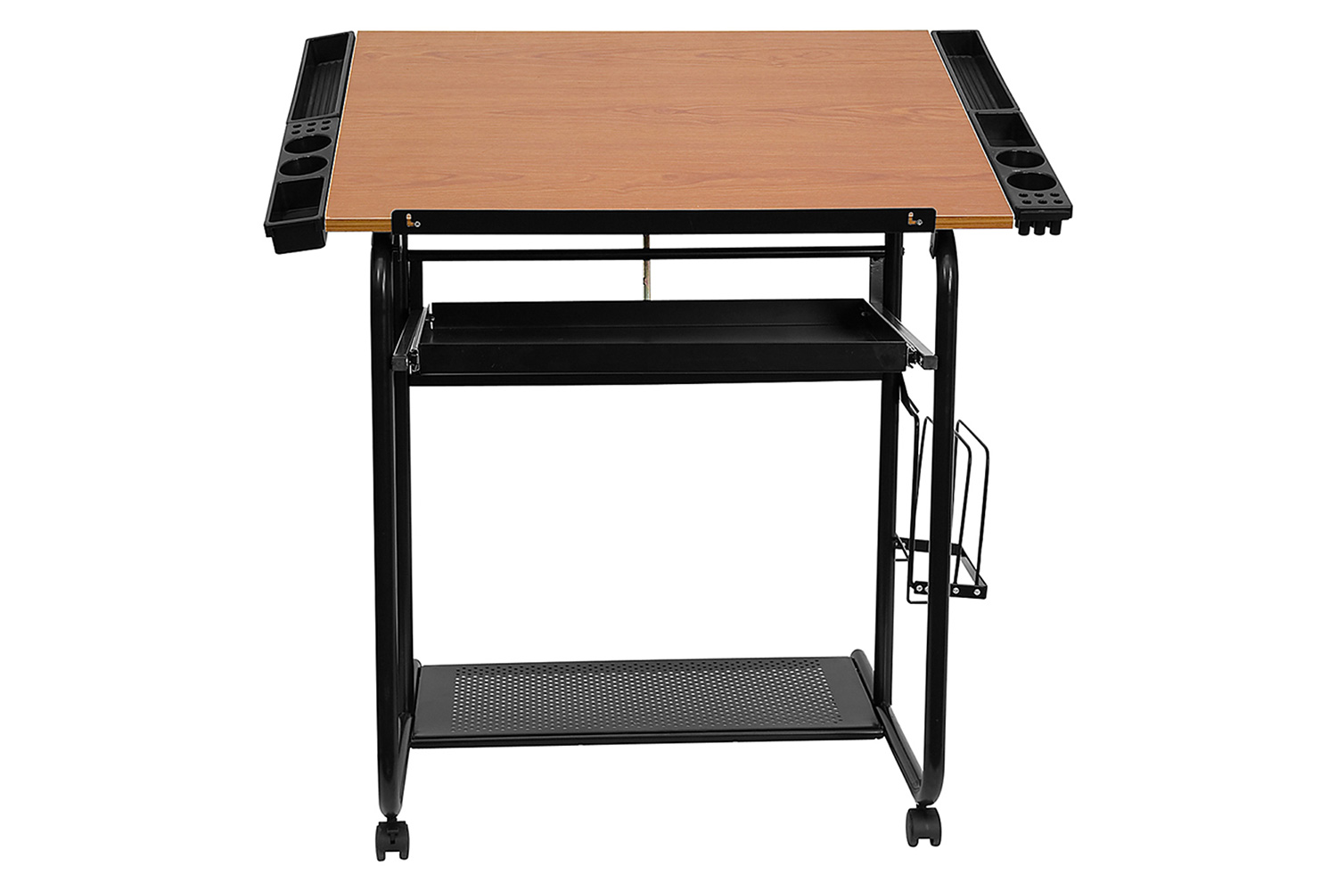 BLNK - Swanson Adjustable Drawing and Drafting Table with Black Frame and Dual Wheel Casters