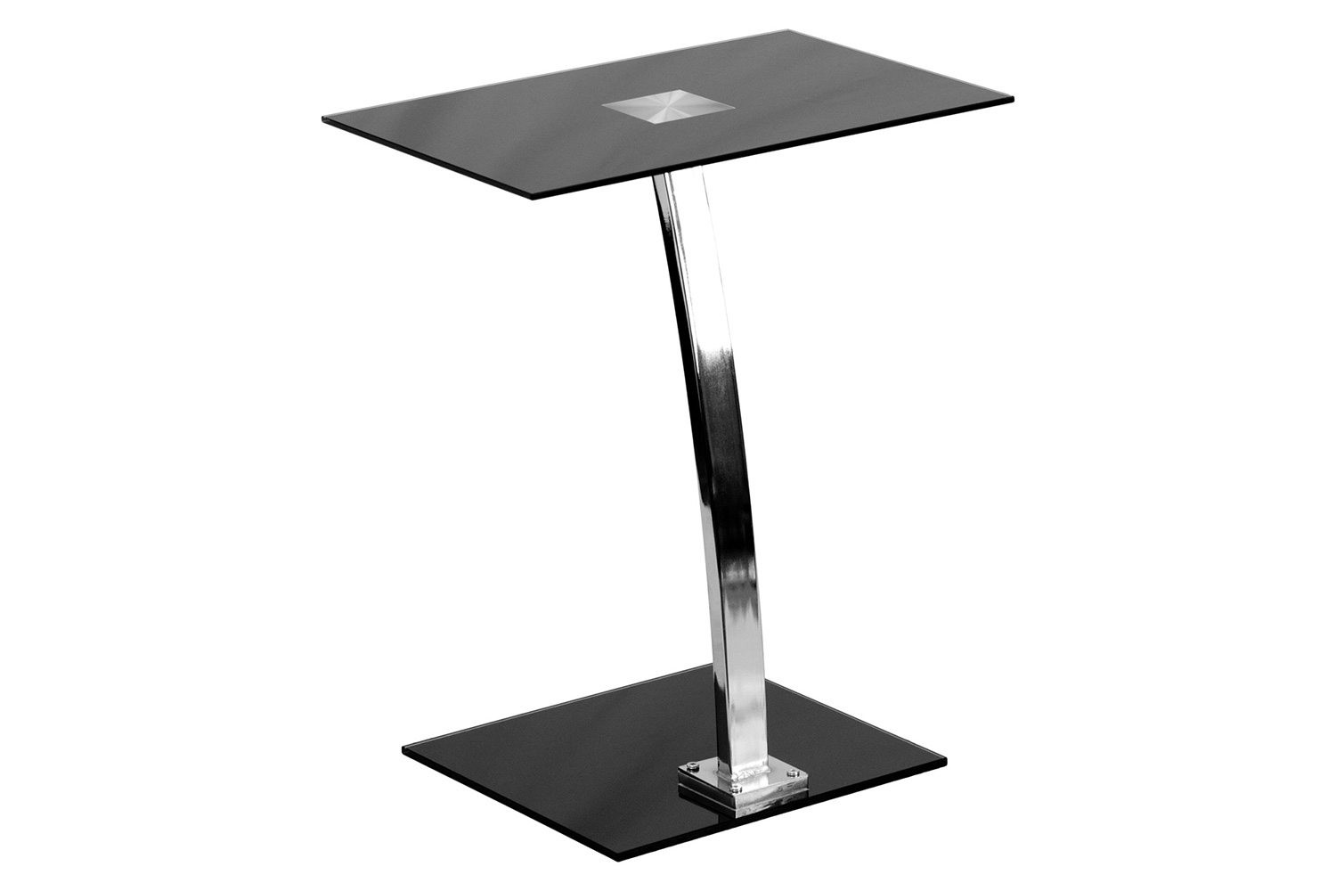 BLNK - Eads Laptop Computer Desk with Silk Black Tempered Glass Top