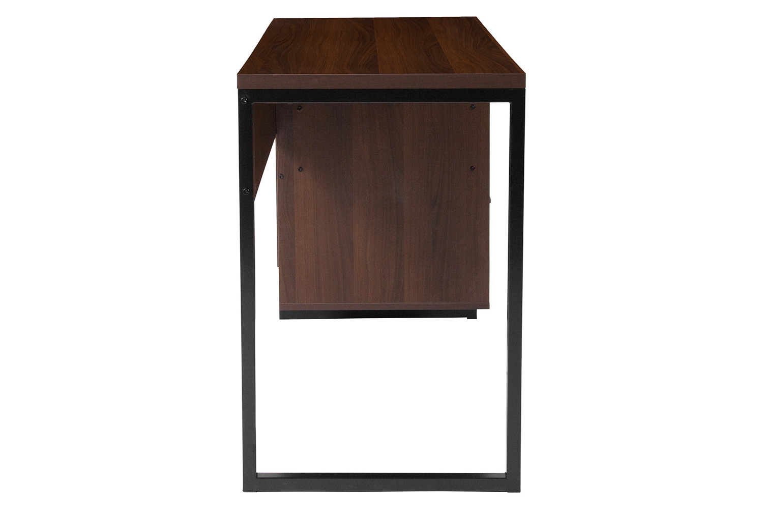 BLNK - Northbrook Rustic Coffee Wood Grain Finish Computer Desk with Black Metal Frame