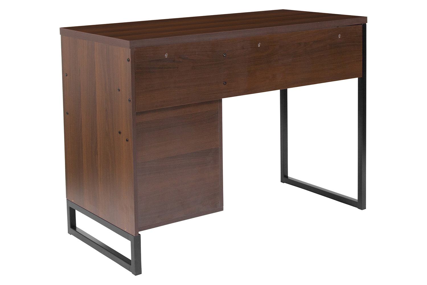 BLNK - Northbrook Rustic Coffee Wood Grain Finish Computer Desk with Black Metal Frame