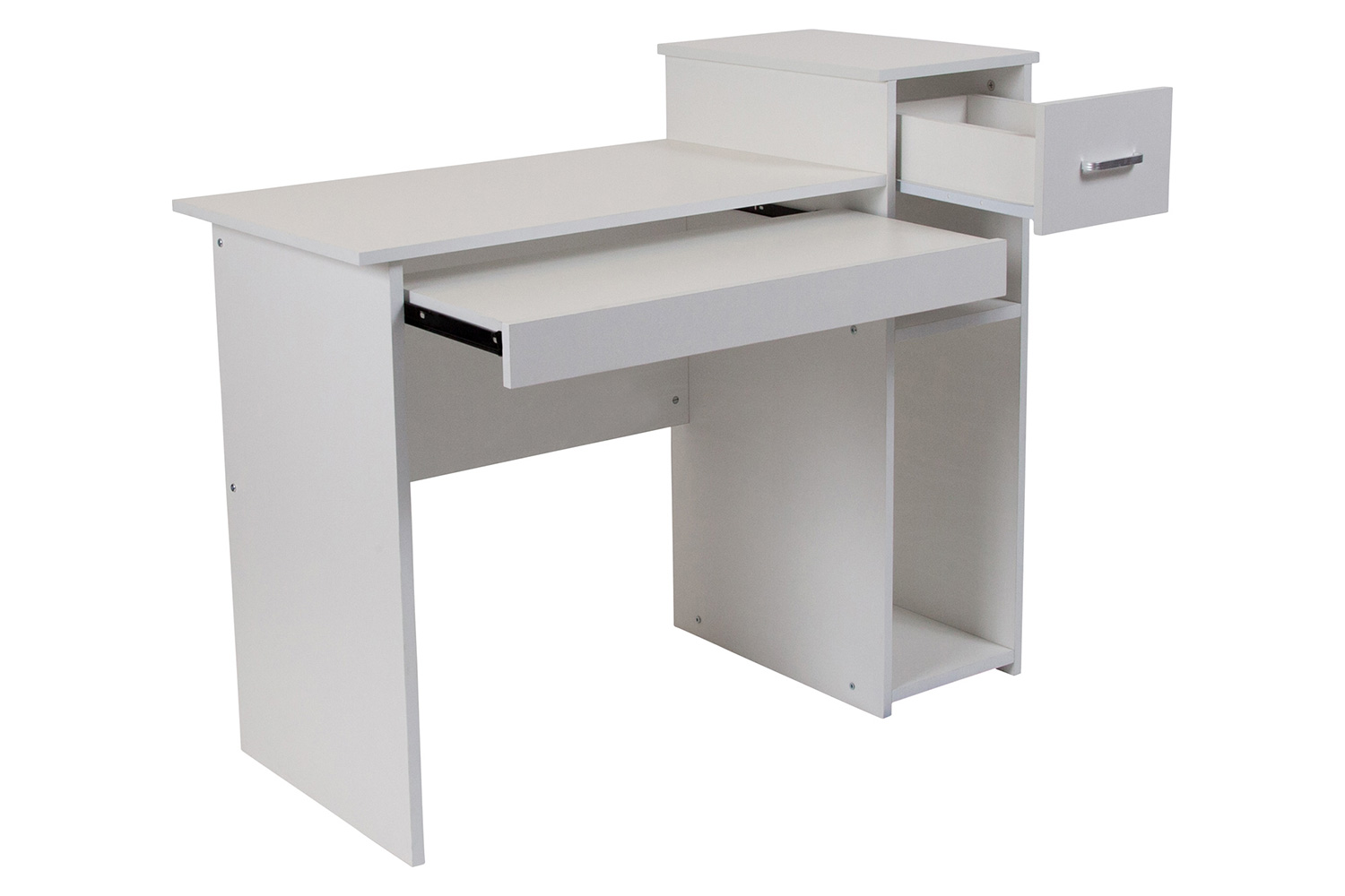 BLNK - Highland Park White Computer Desk with Shelves and Drawer