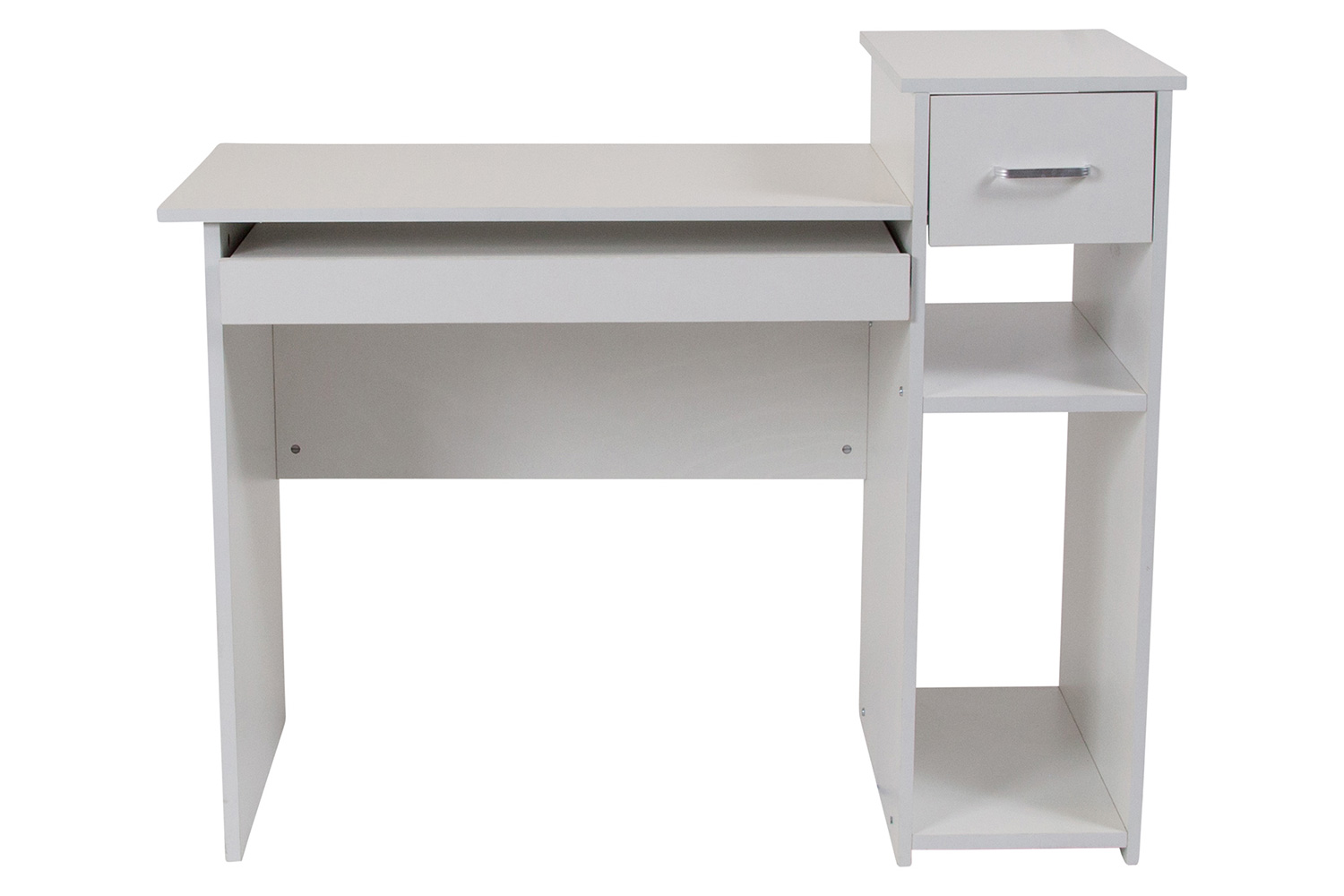 BLNK - Highland Park White Computer Desk with Shelves and Drawer