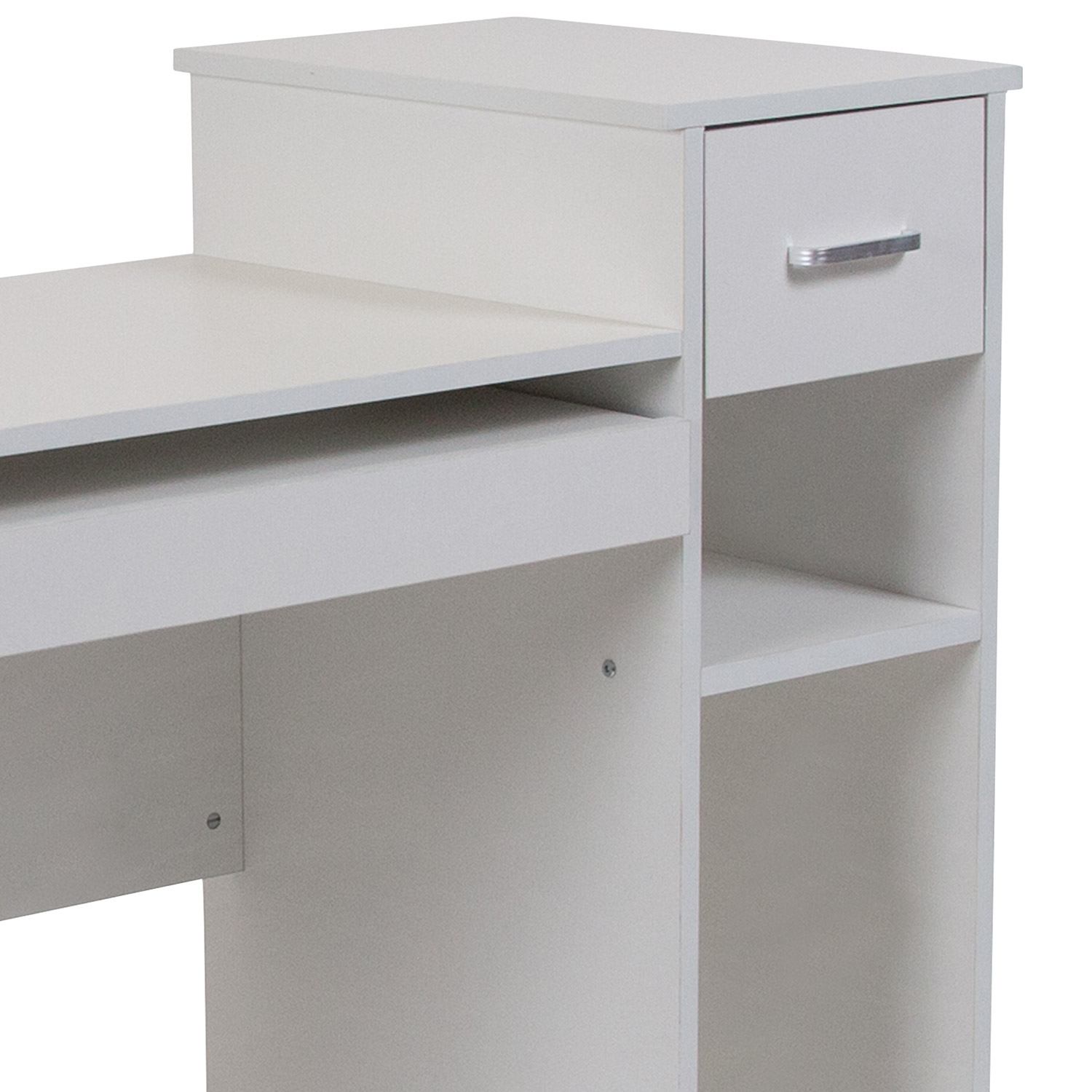 BLNK - Highland Park White Computer Desk with Shelves and Drawer