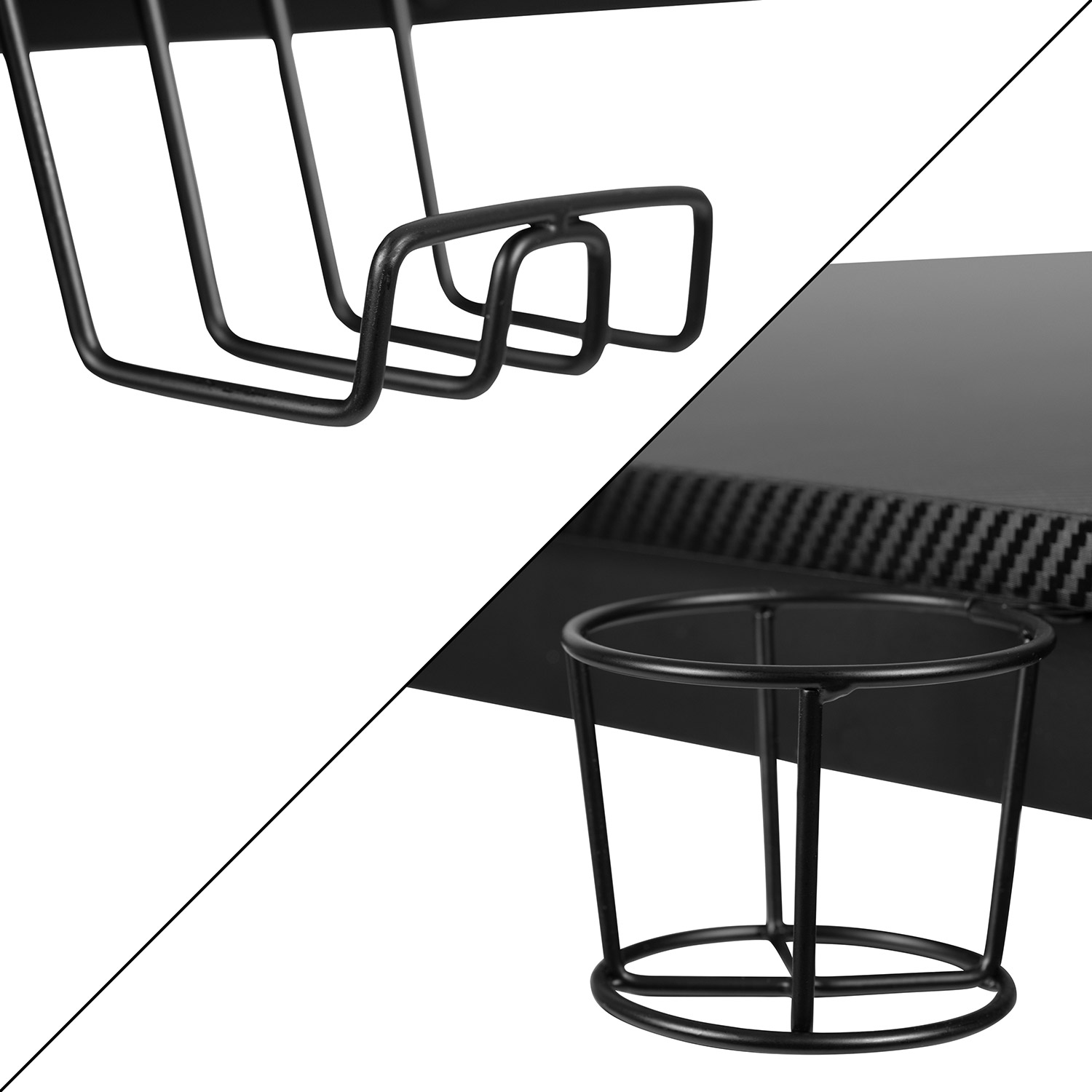 BLNK - Duncan Gaming Desk Computer Table Gamer Workstation with Headphone Holder and 2 Cable Management Holes