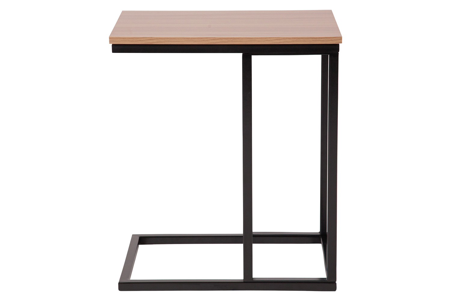 BLNK - Aurora Rustic Wood Grain Finish Side Table with Black Metal Cantilever Base