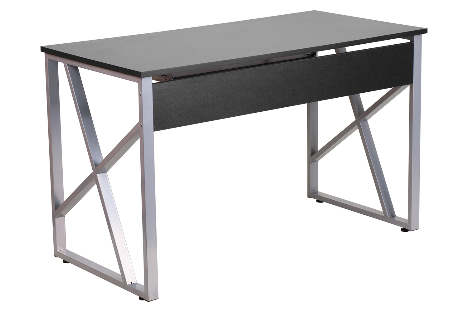 BLNK - Salvador Black Computer Desk with Pull-Out Keyboard Tray and Cross-Brace Frame