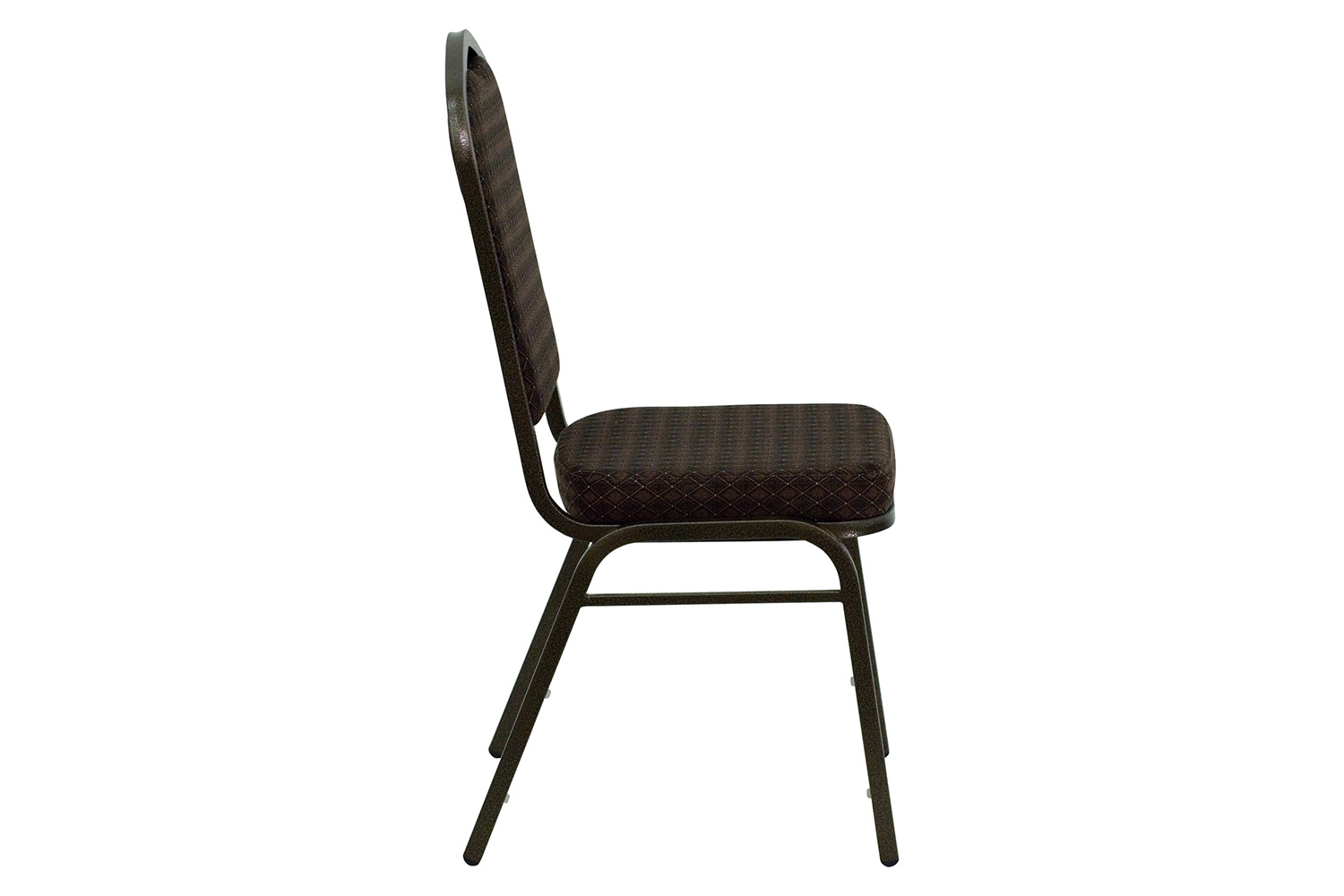 BLNK™ HERCULES Series Fabric Crown Back Stacking Banquet Chair with Gold Vein Frame - Brown Patterned