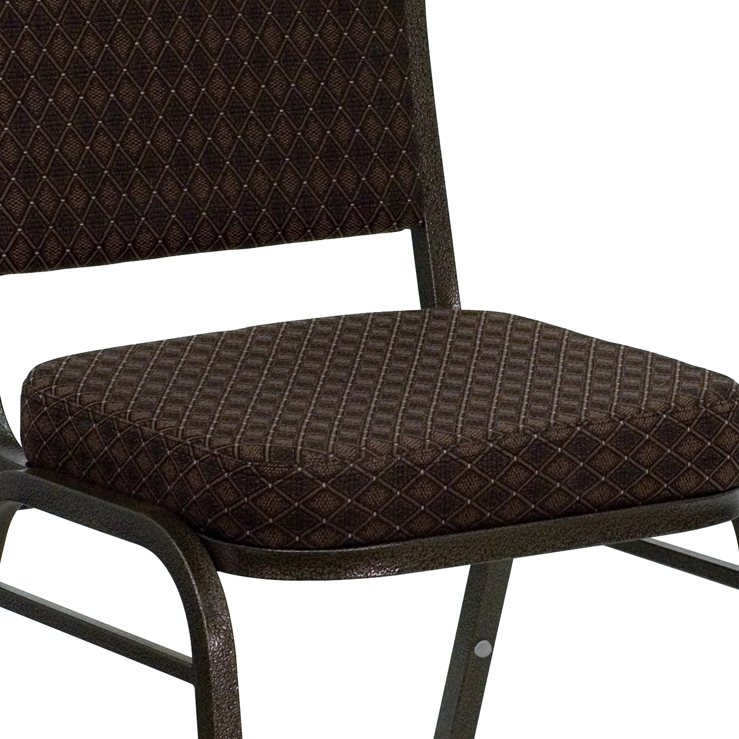 BLNK™ HERCULES Series Fabric Crown Back Stacking Banquet Chair with Gold Vein Frame - Brown Patterned