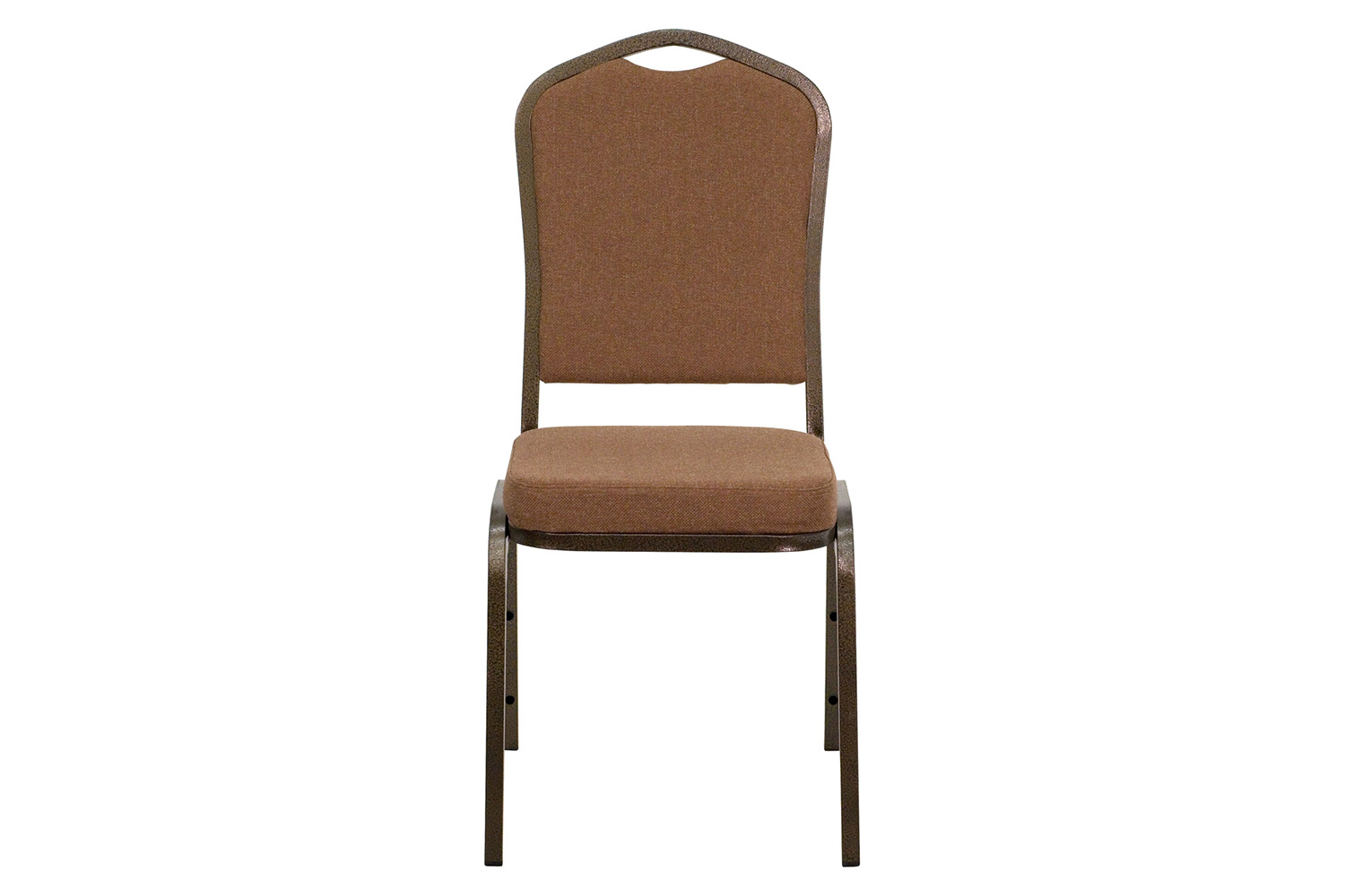 BLNK™ HERCULES Series Fabric Crown Back Stacking Banquet Chair with Gold Vein Frame - Coffee