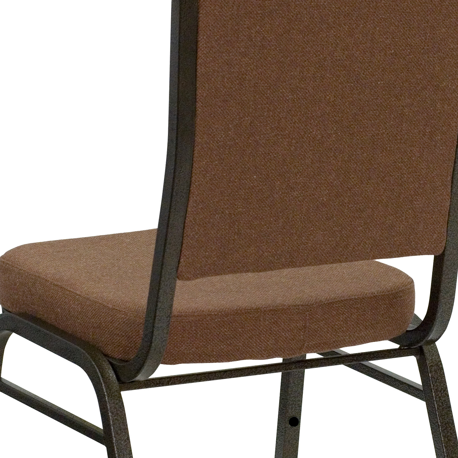 BLNK™ HERCULES Series Fabric Crown Back Stacking Banquet Chair with Gold Vein Frame - Coffee