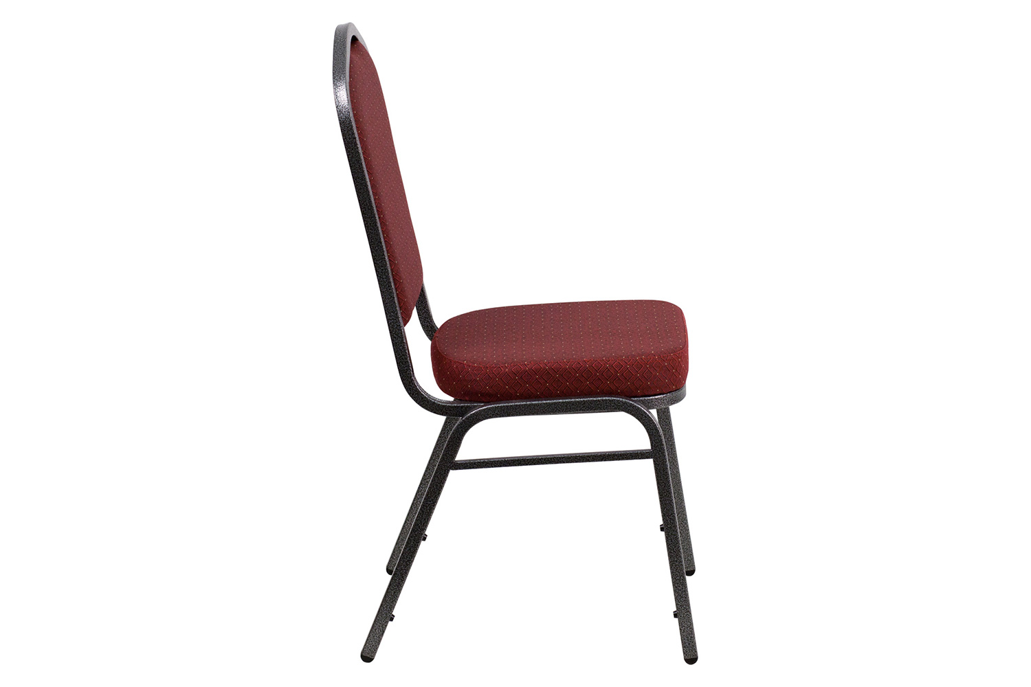 BLNK™ HERCULES Series Fabric Crown Back Stacking Banquet Chair with Silver Vein Frame - Burgundy Patterned