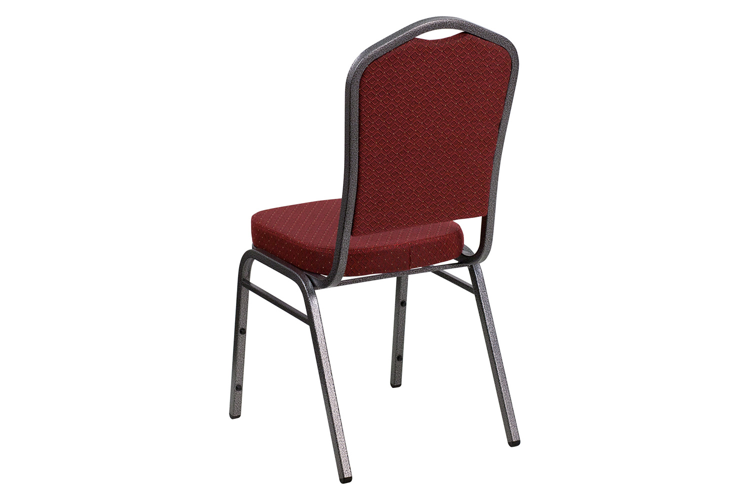 BLNK™ HERCULES Series Fabric Crown Back Stacking Banquet Chair with Silver Vein Frame - Burgundy Patterned