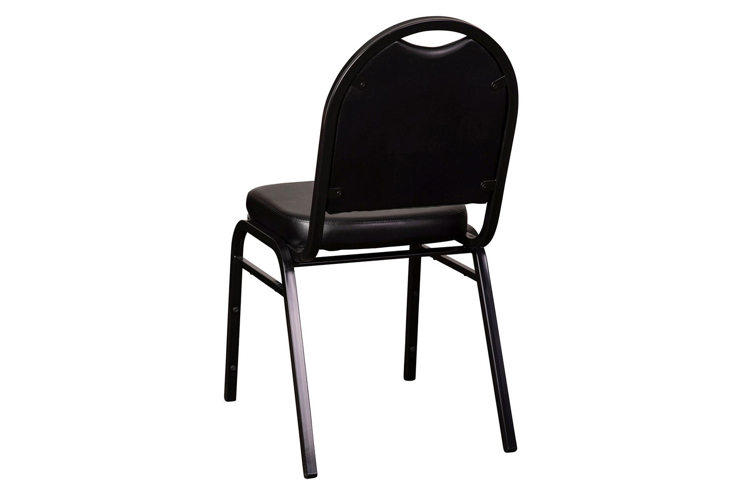 BLNK HERCULES Series Commercial Vinyl Dome Back Stacking Banquet Chair - Black Metal