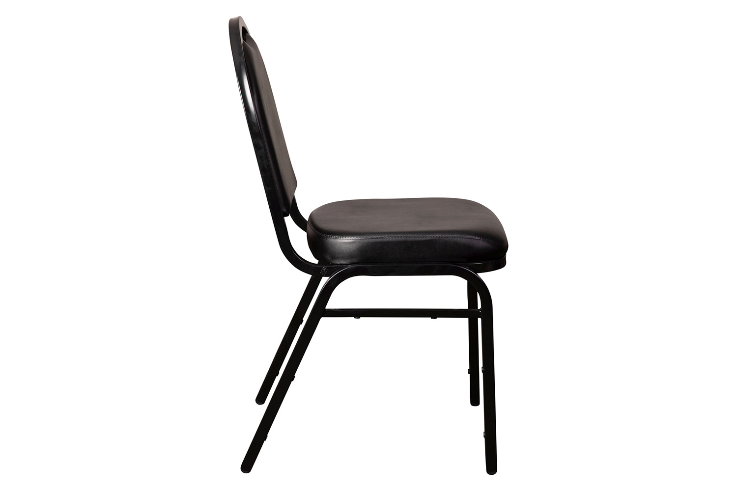 BLNK HERCULES Series Commercial Vinyl Dome Back Stacking Banquet Chair - Black Metal