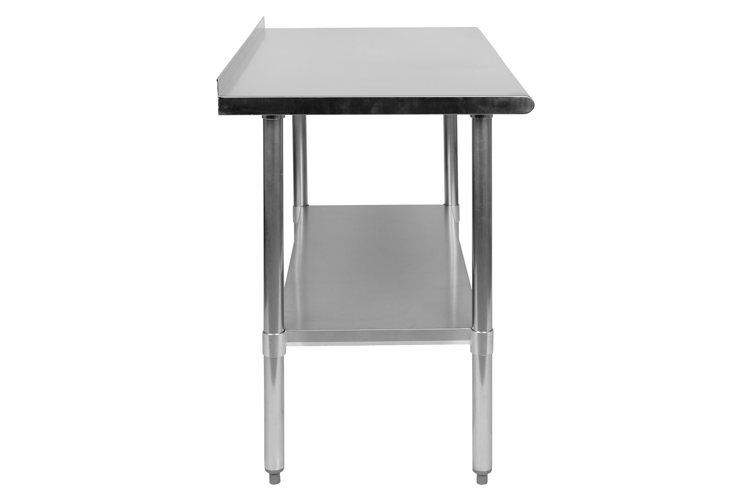 BLNK Rawcliffe Stainless Steel Prep and Work Table with Undershelf - with Backsplash