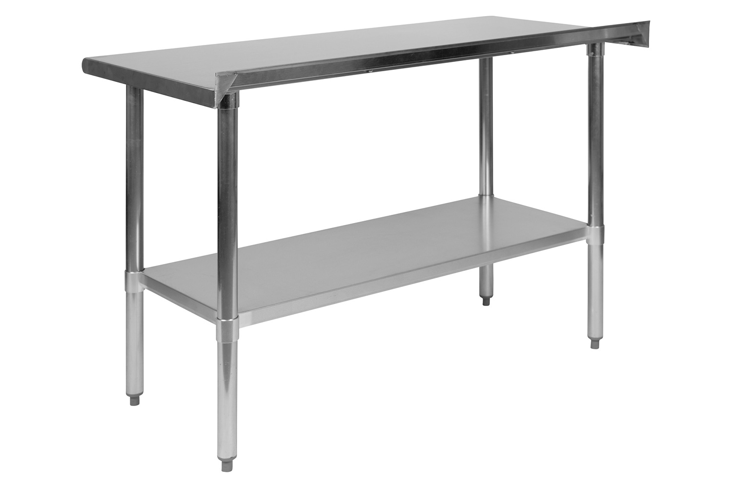 BLNK Rawcliffe Stainless Steel Prep and Work Table with Undershelf - with Backsplash