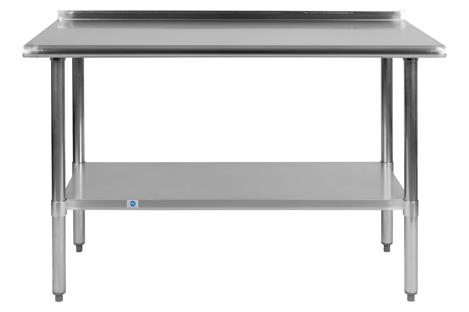 BLNK Rawcliffe Stainless Steel Prep and Work Table with Undershelf - with Backsplash