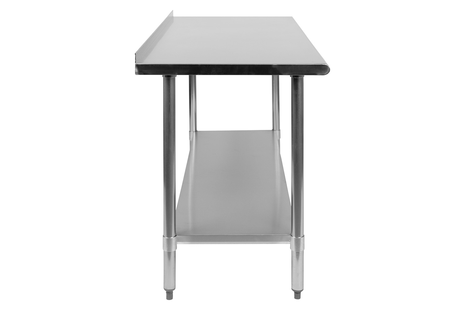 BLNK Reese Stainless Steel Prep and Work Table with Undershelf - with Backsplash