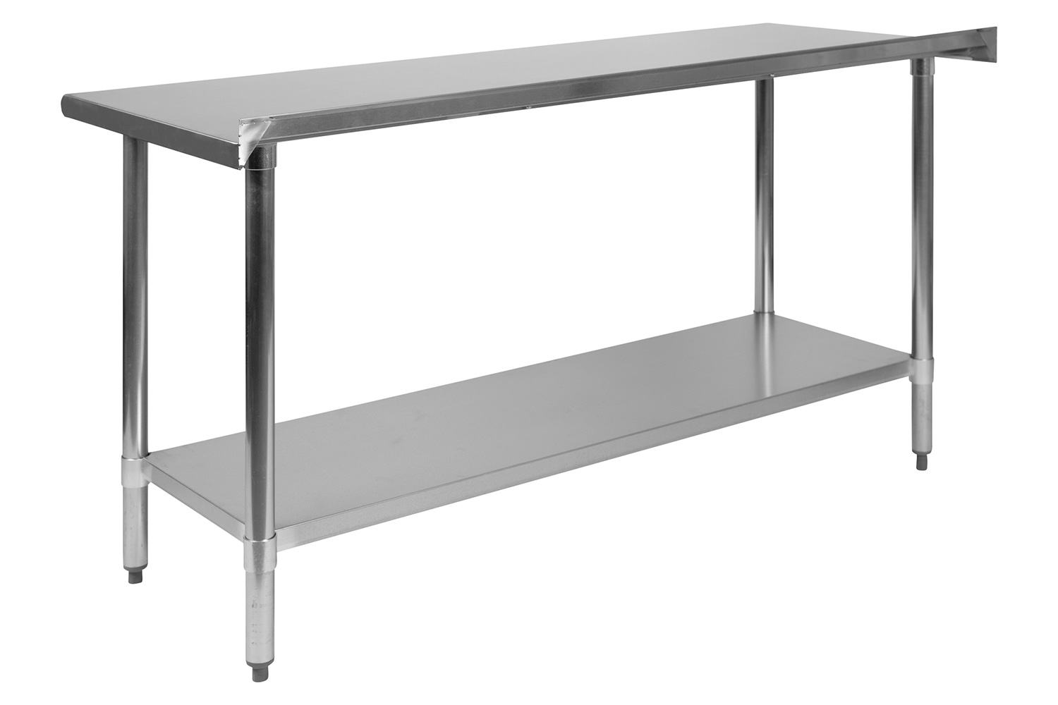 BLNK Reese Stainless Steel Prep and Work Table with Undershelf - with Backsplash