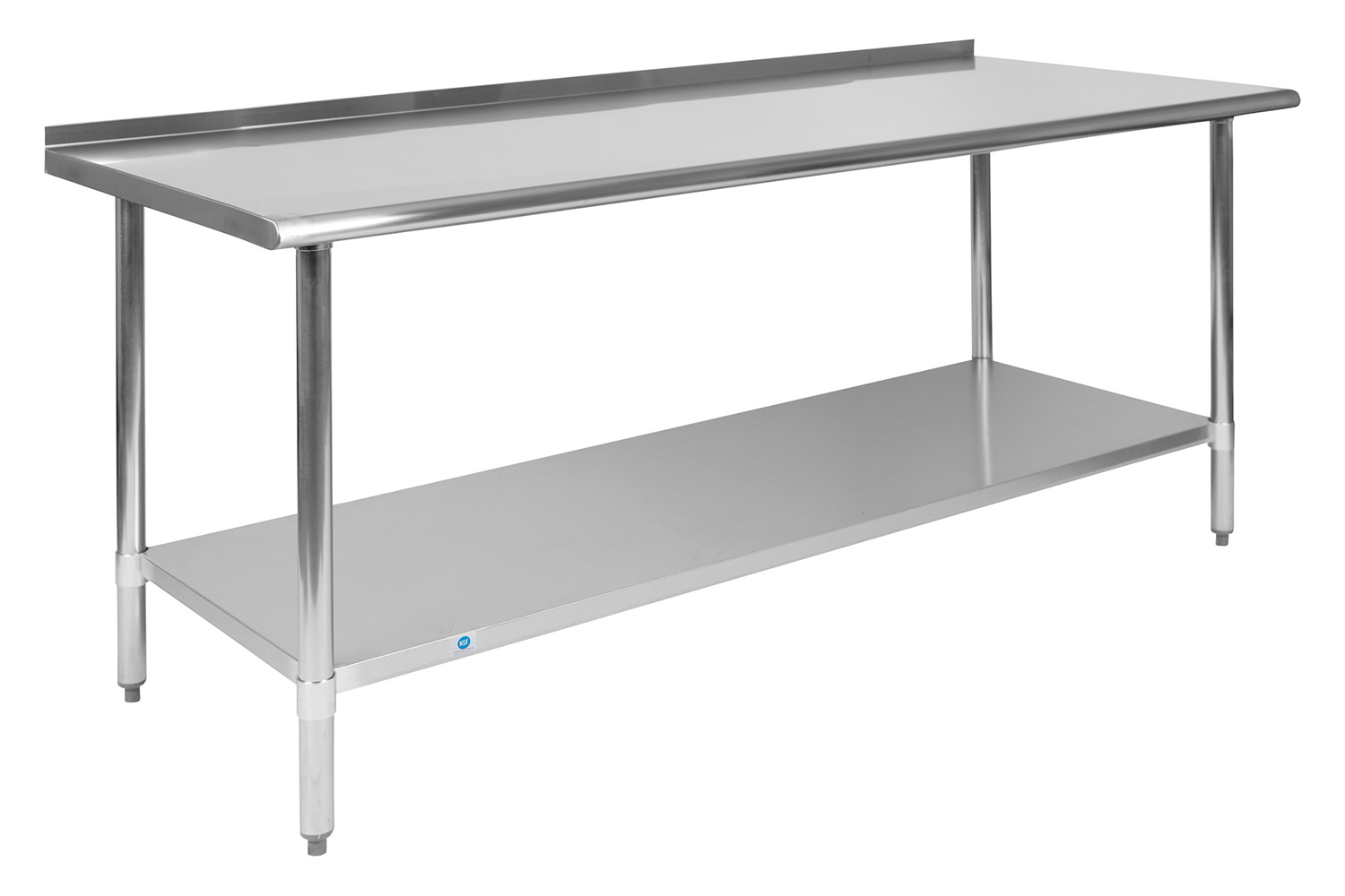 BLNK Reader Stainless Steel Prep and Work Table with Undershelf - with Backsplash