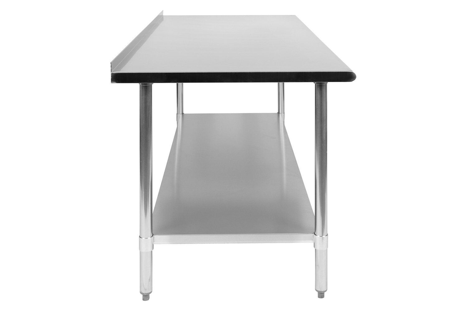 BLNK Reader Stainless Steel Prep and Work Table with Undershelf - with Backsplash