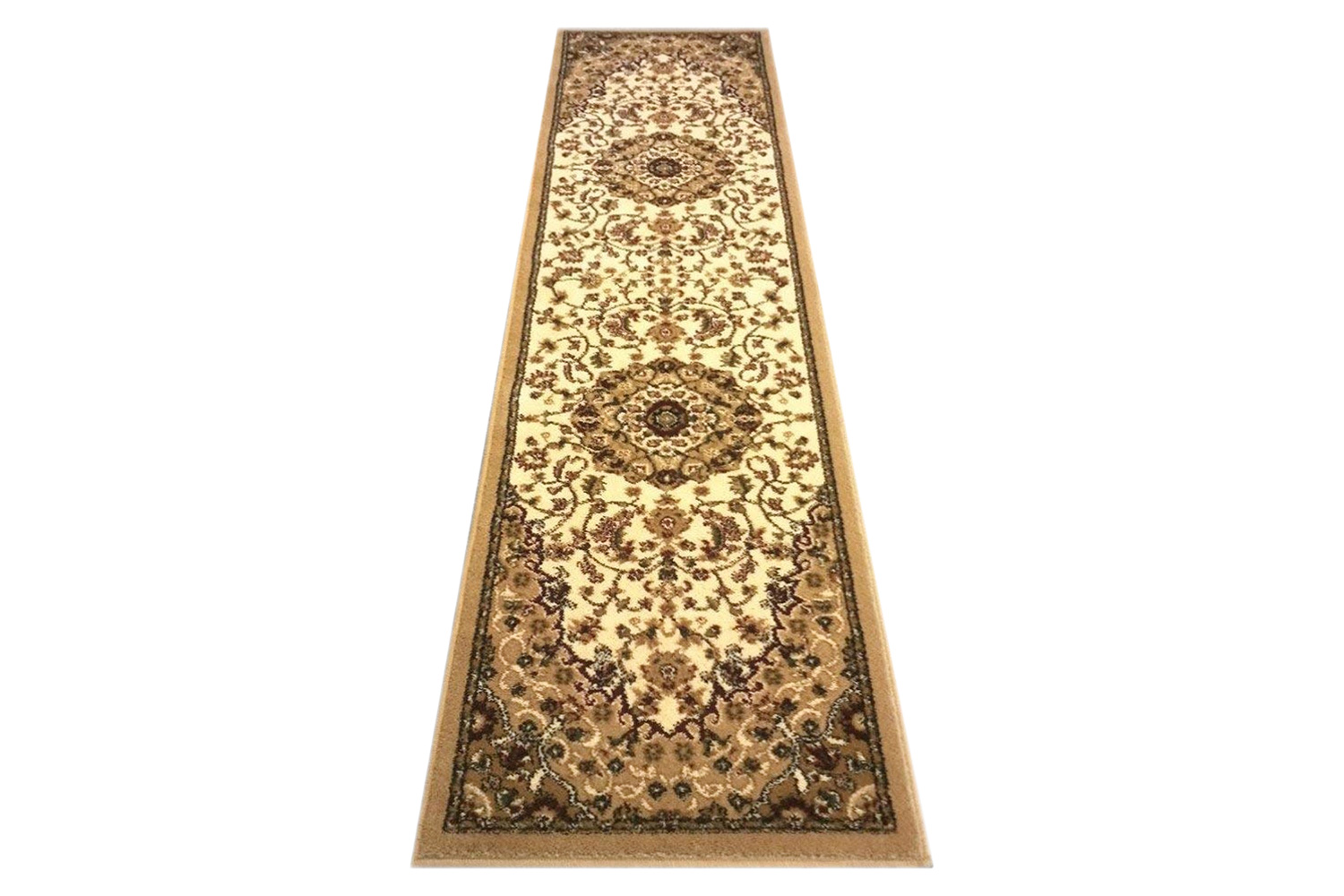 BLNK Mersin Collection Persian Style Olefin Area Rug with Jute Backing - Ivory, 2'W x 7'L