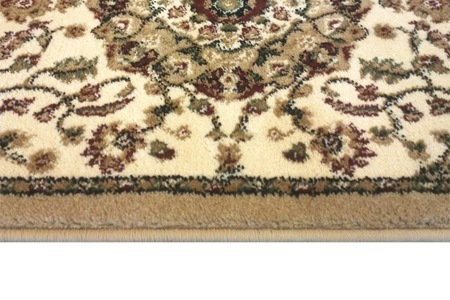 BLNK Mersin Collection Persian Style Olefin Area Rug with Jute Backing - Ivory, 2'W x 7'L