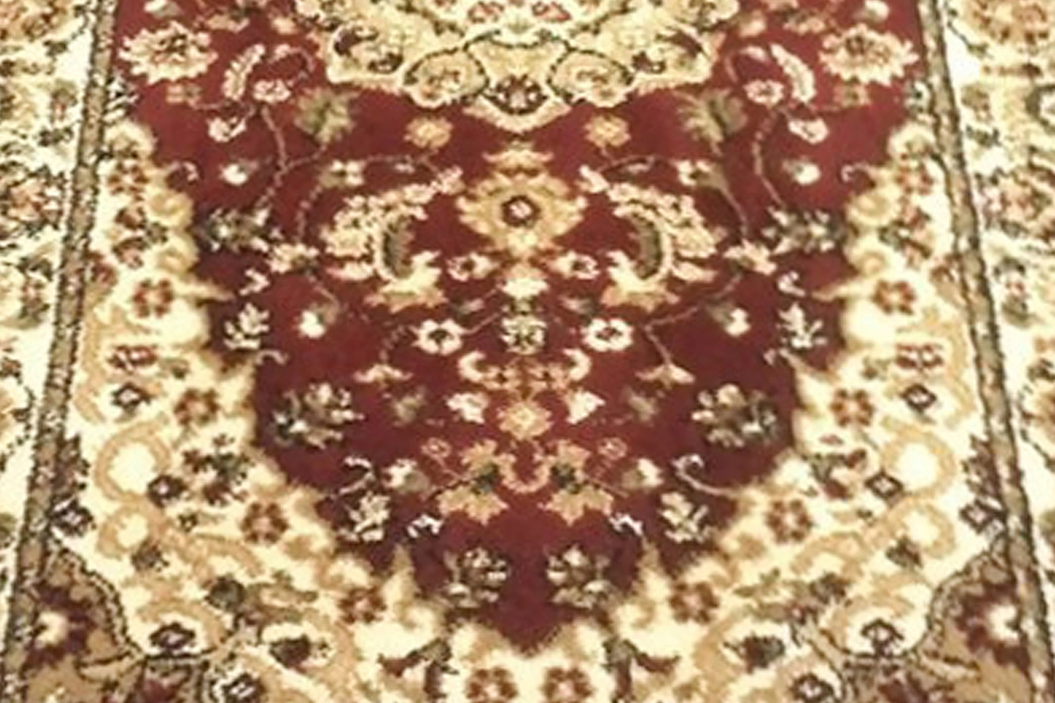 BLNK™ Mersin Collection Persian Style Olefin Area Rug with Jute Backing - Burgundy, 2'W x 7'L