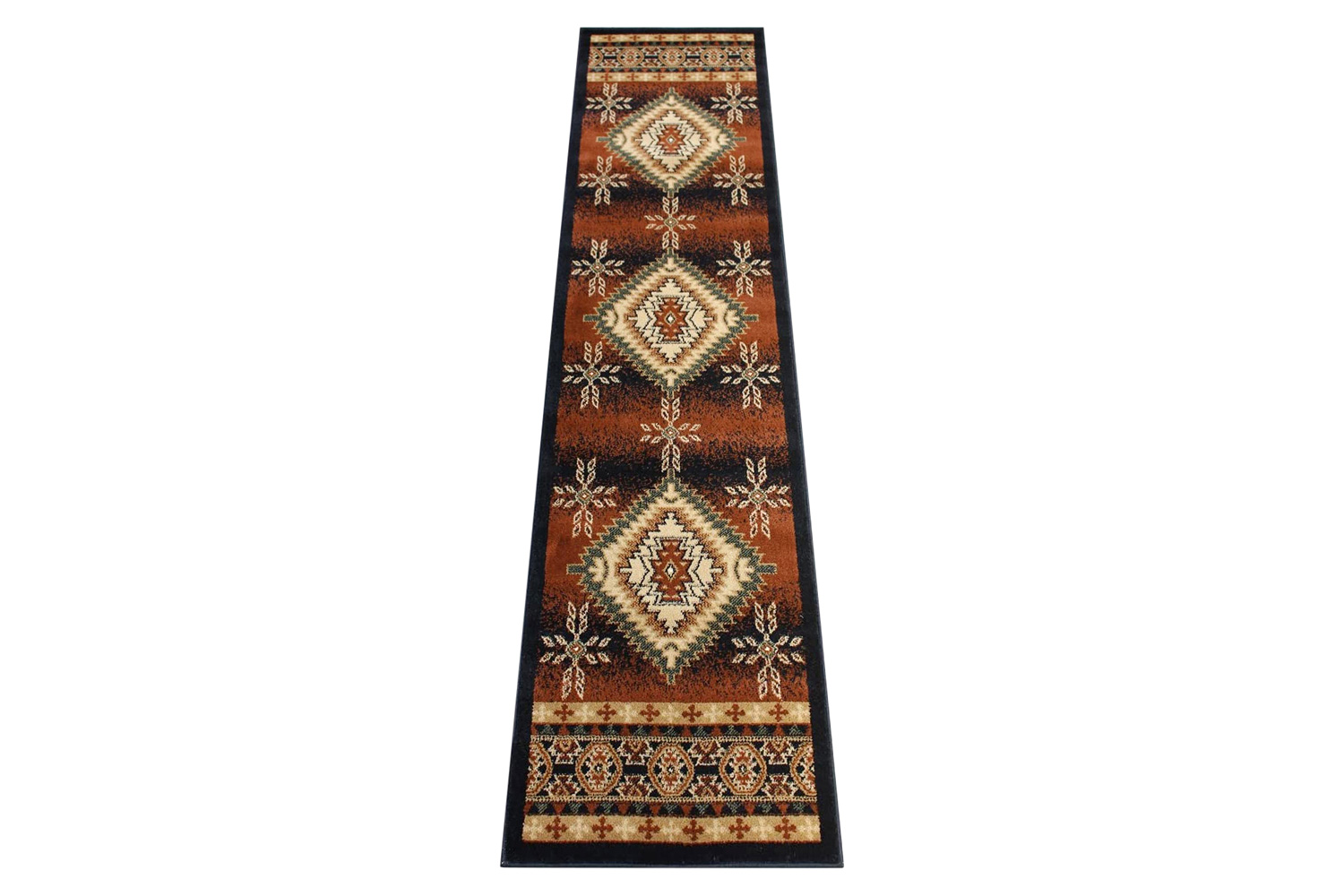 BLNK - Mirage Collection Southwestern Style Olefin Area Rug with Jute Backing