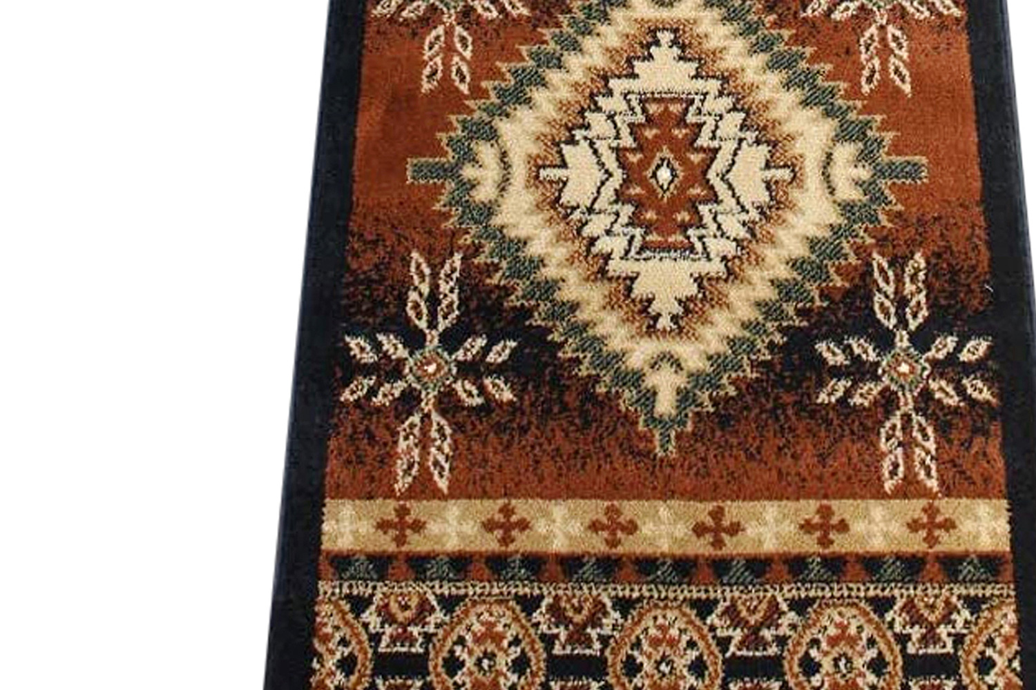 BLNK Mirage Collection Southwestern Style Olefin Area Rug with Jute Backing - Brown, 2'W x 7'L