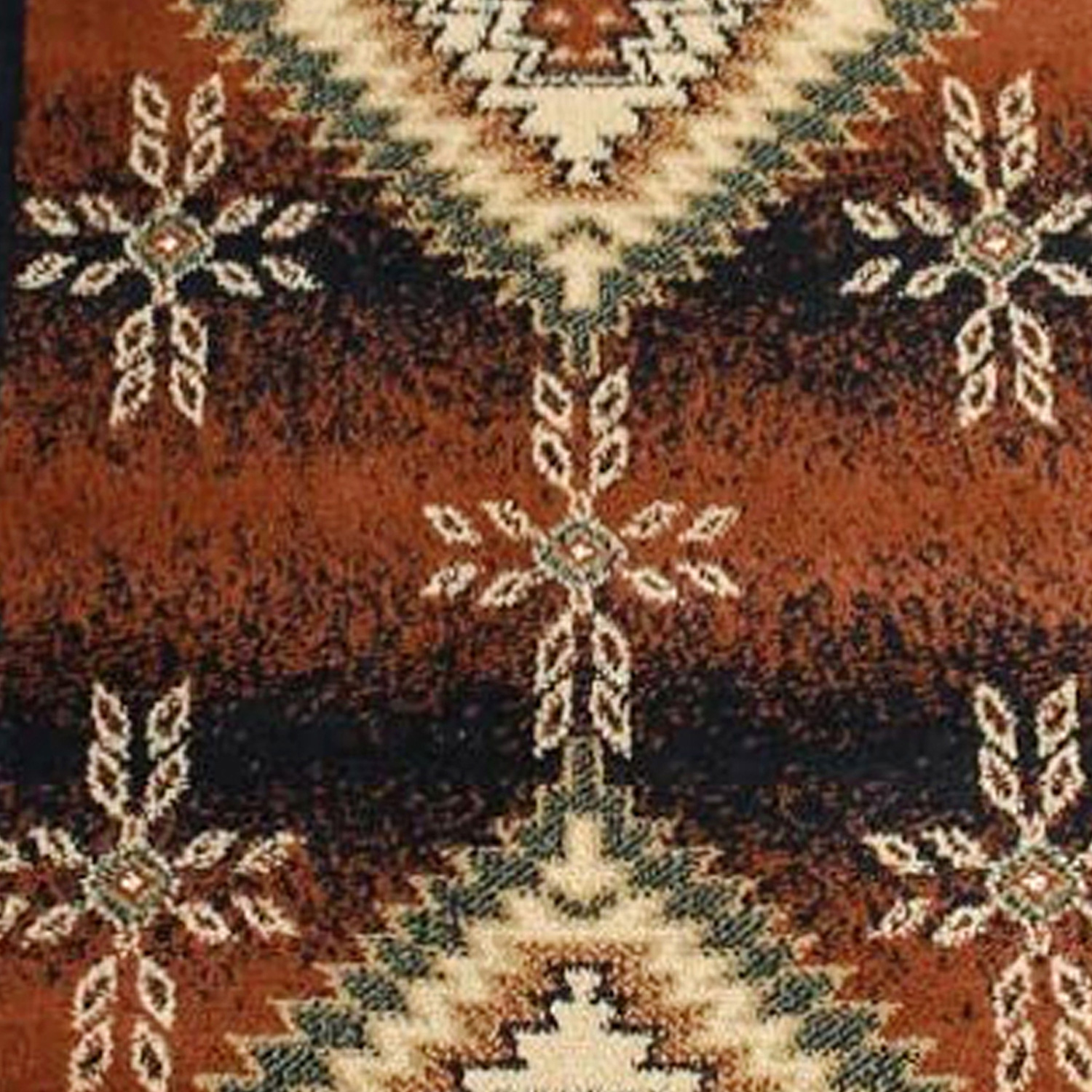 BLNK Mirage Collection Southwestern Style Olefin Area Rug with Jute Backing - Brown, 2'W x 7'L