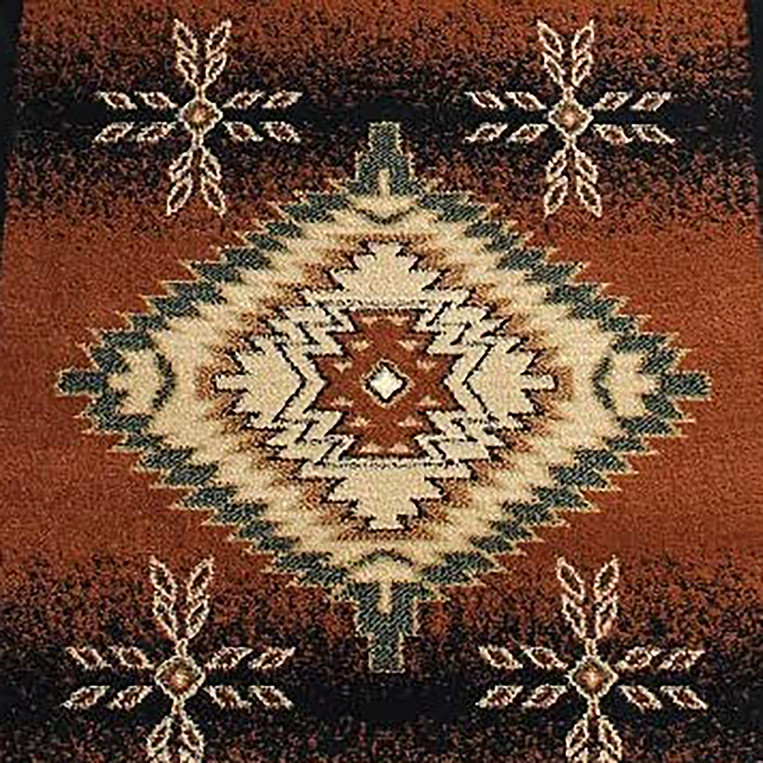 BLNK Mirage Collection Southwestern Style Olefin Area Rug with Jute Backing - Brown, 3'W x 10'L