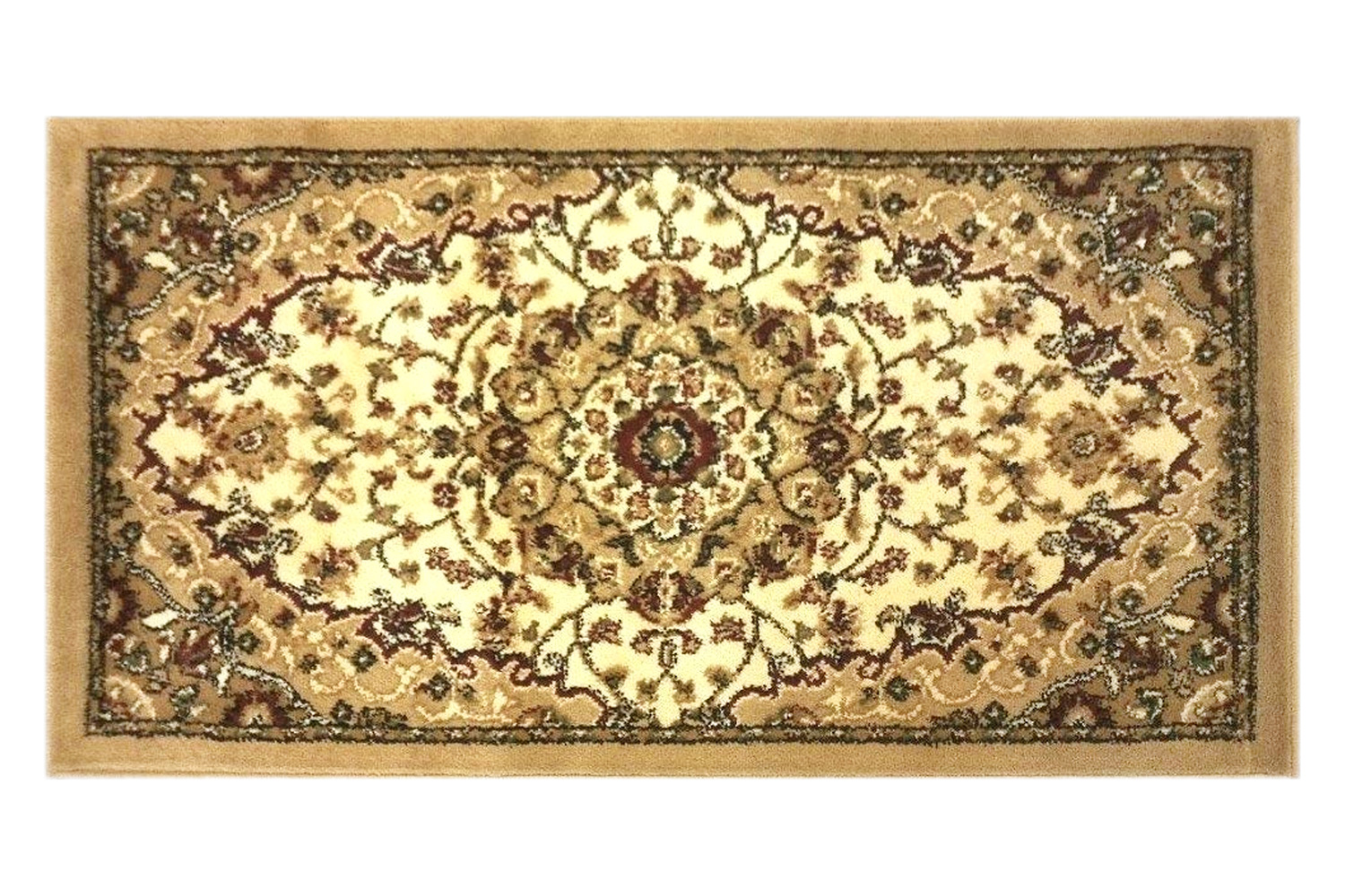 BLNK™ Mersin Collection Persian Style Olefin Area Rug with Jute Backing - Ivory, 2'W x 3'L