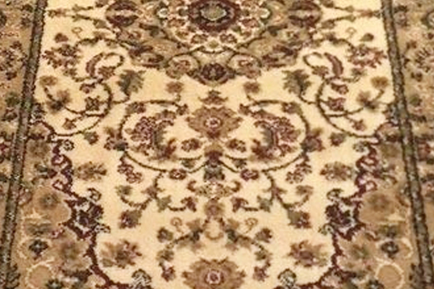 BLNK Mersin Collection Persian Style Olefin Area Rug with Jute Backing - Ivory, 3'W x 15'L