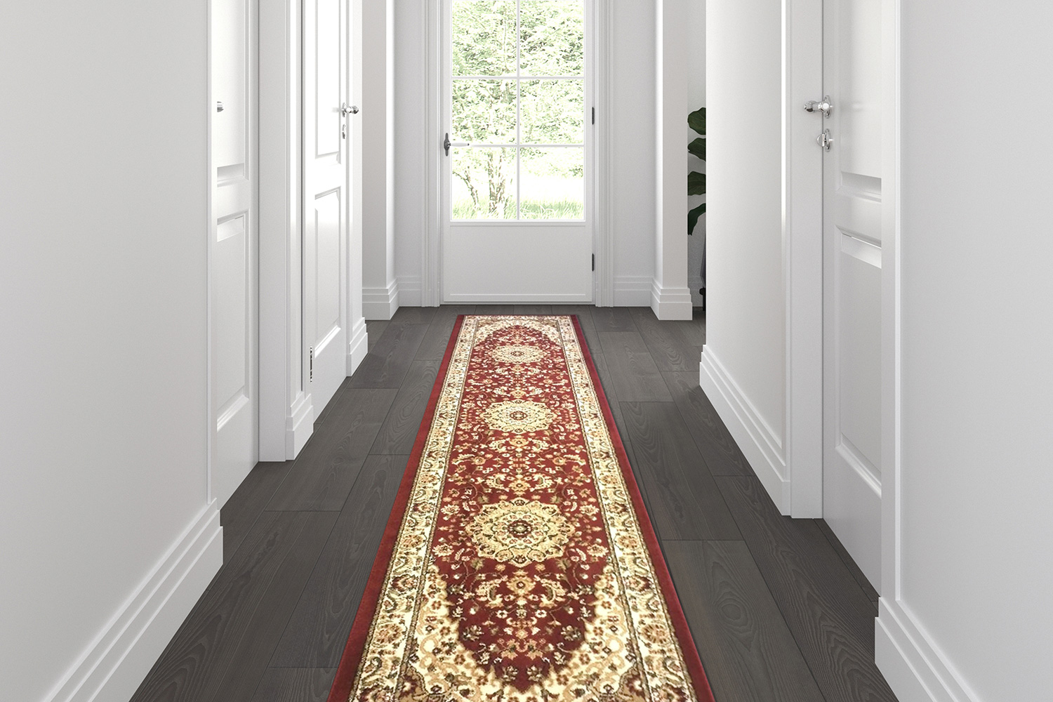 BLNK - Mersin Collection Persian Style Olefin Area Rug with Jute Backing