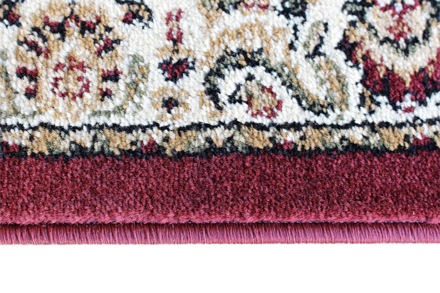 BLNK Mersin Collection Persian Style Olefin Area Rug with Jute Backing - Burgundy, 3'W x 10'L