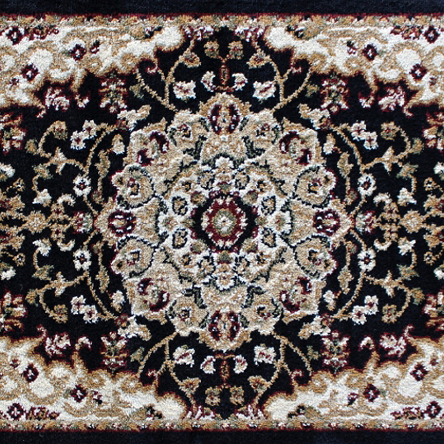 BLNK™ Mersin Collection Persian Style Olefin Area Rug with Jute Backing - Black, 2'W x 3'L