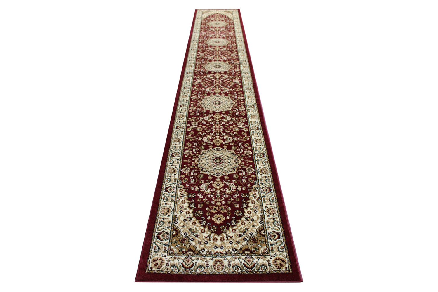 BLNK™ Mersin Collection Persian Style Olefin Area Rug with Jute Backing - Burgundy, 3'W x 15'L