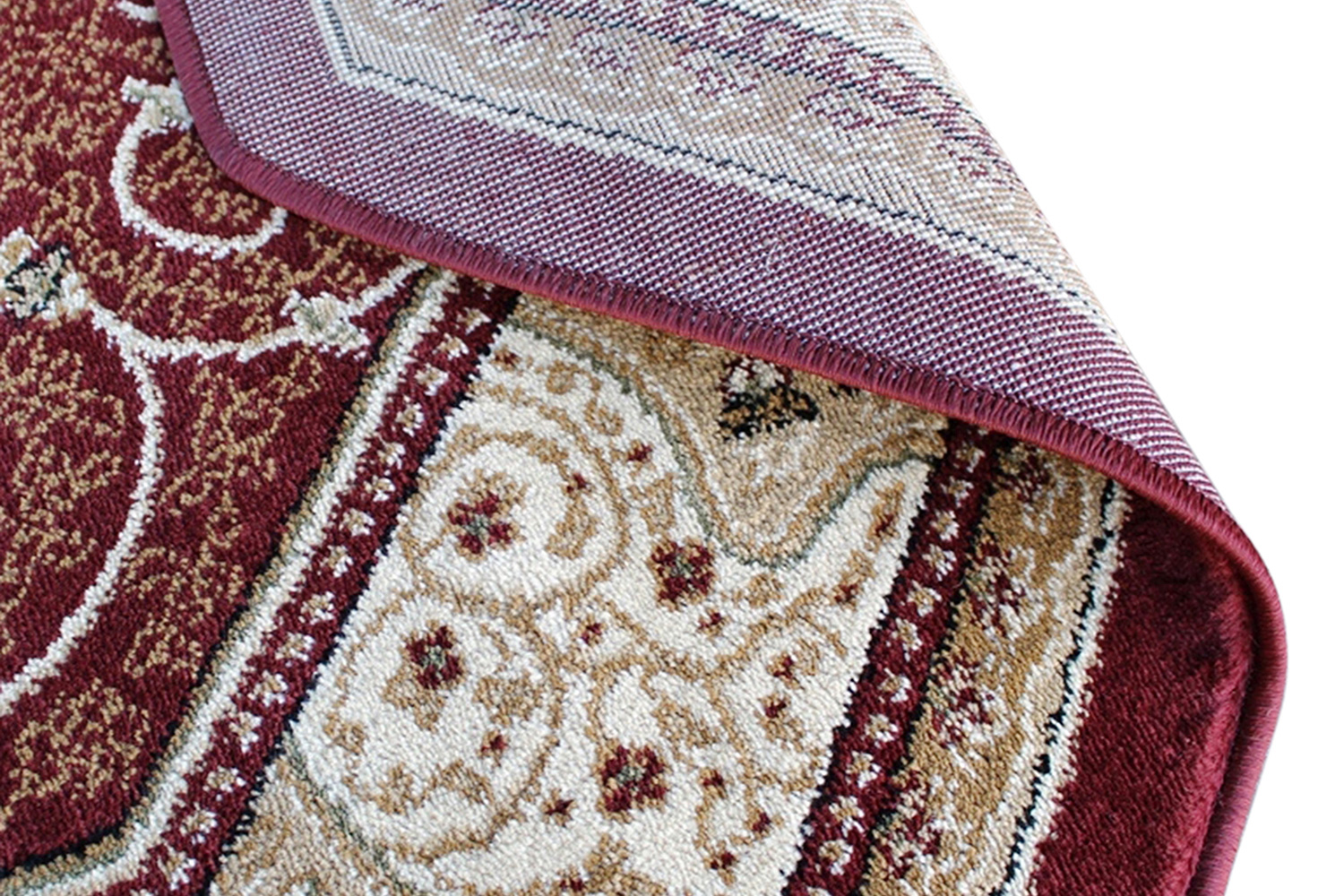 BLNK™ Portman Collection Persian Style Octagon Olefin Area Rug with Jute Backing - Burgundy, 7'W x 7'L