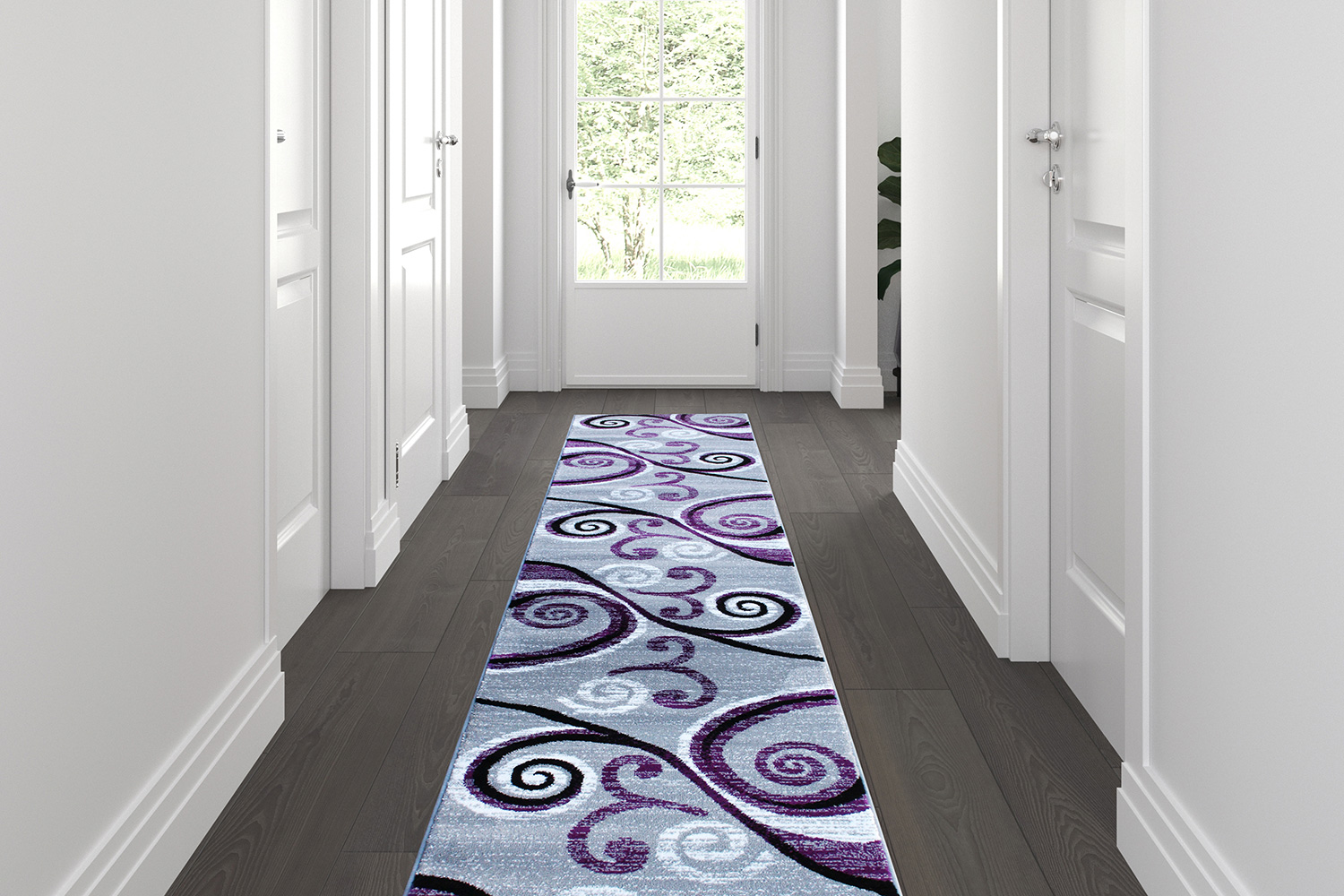 BLNK - Valli Collection Abstract Olefin Area Rug with Jute Backing