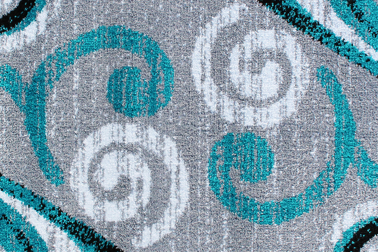 BLNK Valli Collection Abstract Olefin Area Rug with Jute Backing - Turquoise, 2'W x 11'L