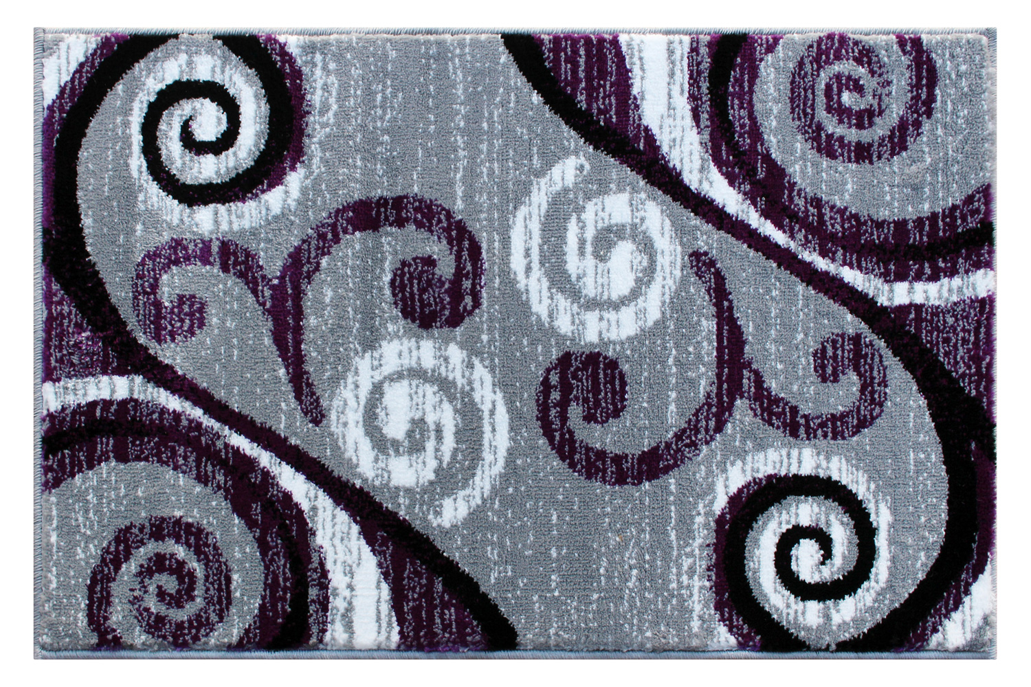 BLNK Valli Collection Abstract Olefin Area Rug with Jute Backing - Purple, 2'W x 3'L