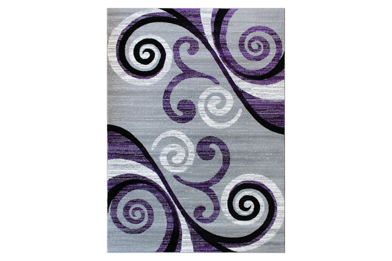 BLNK Valli Collection Abstract Olefin Area Rug with Jute Backing - Purple, 4'W x 5'L