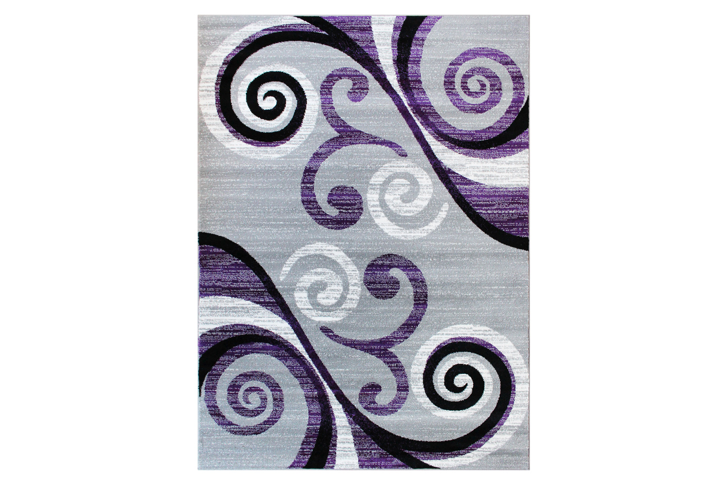 BLNK Valli Collection Abstract Olefin Area Rug with Jute Backing - Purple, 5'W x 7'L